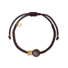 Pulsera oro macramé Chimo citrino