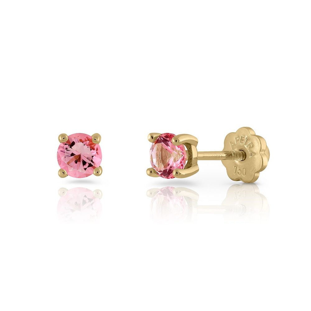Pendientes oro garra topacio rosca