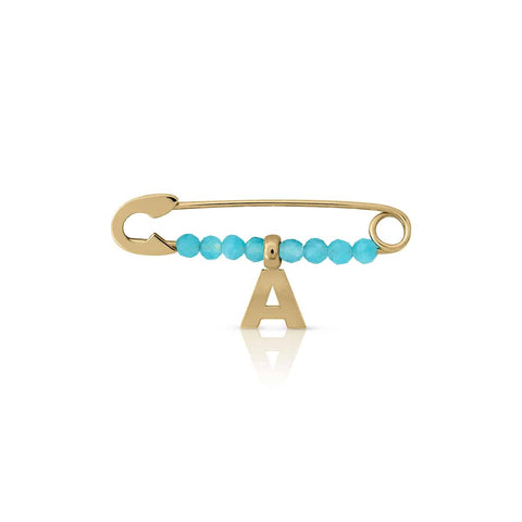 Gold Baby Initial Safety Pin