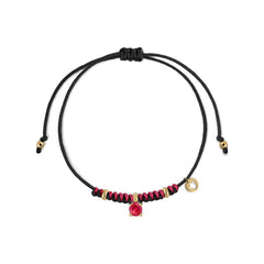 Pulsera Oro Macramé bicolor topacio