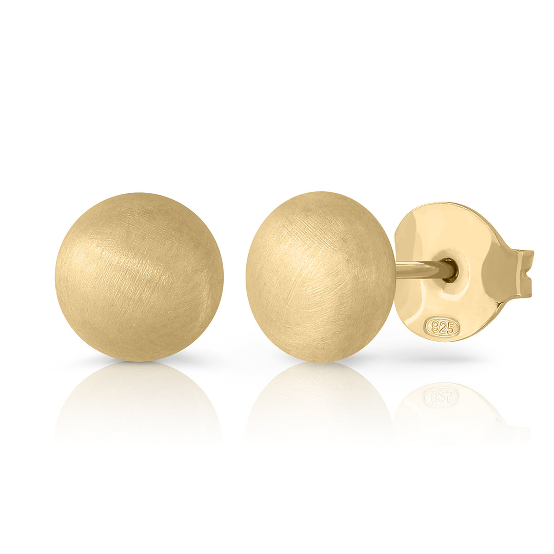 Pendientes Presión Botón mate oro