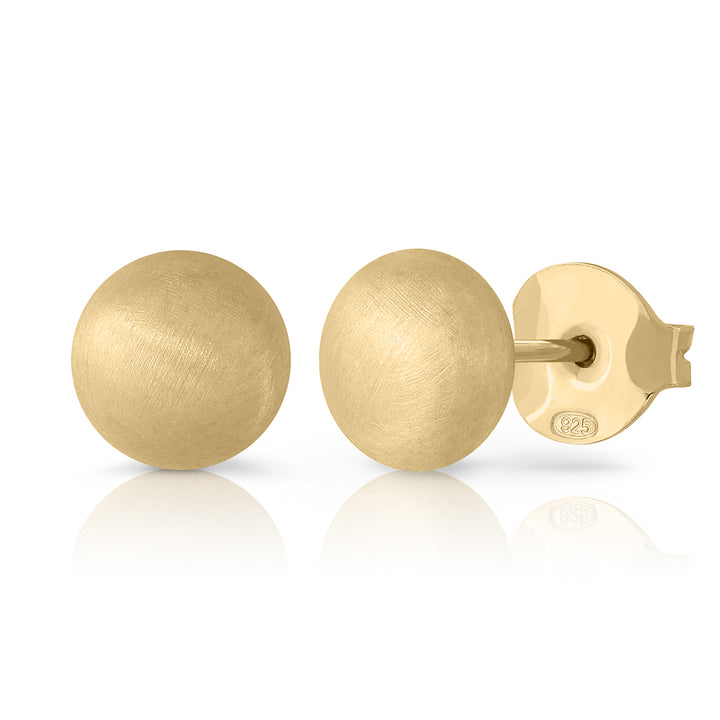 Pendientes Presión Botón mate oro