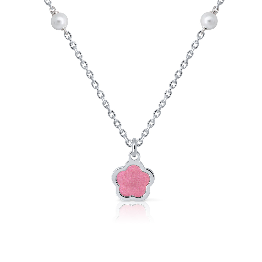 Crystal Pearls Flower Necklace