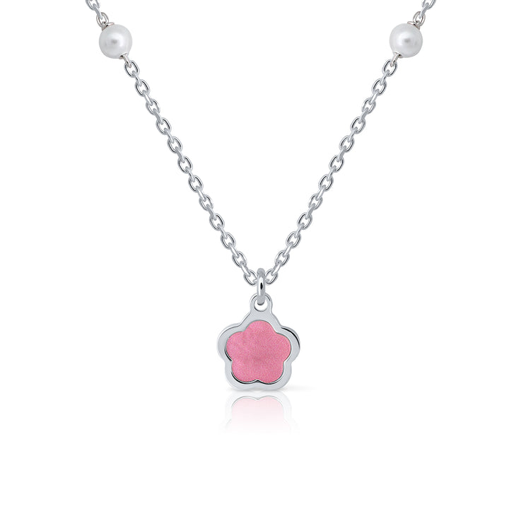 Collar Colección Teen Pearls - Flor rosa