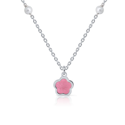 Crystal Pearls Flower Necklace