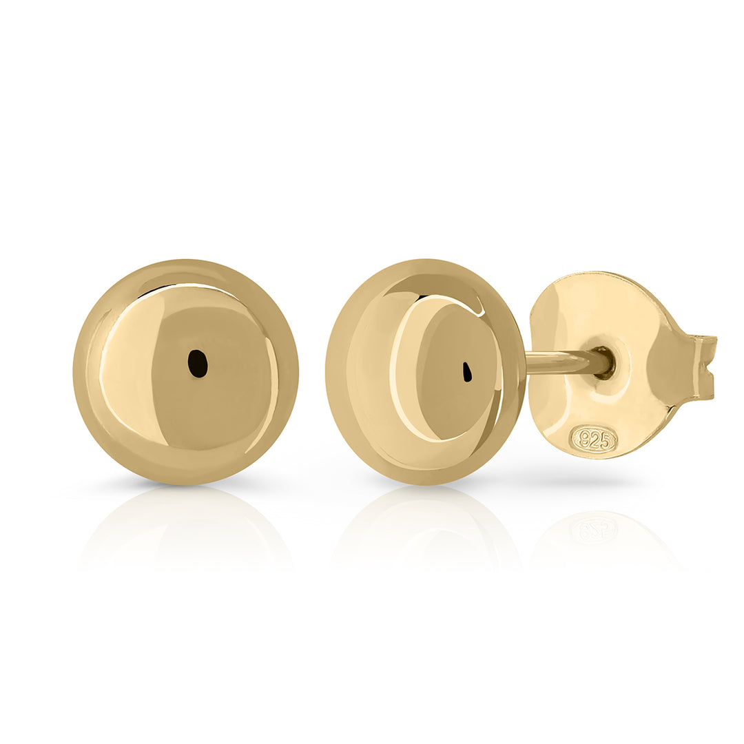 Pendientes Presión Botón brillo dorado