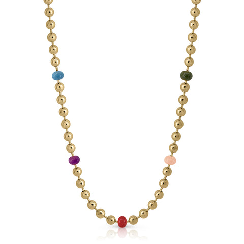 3mm enamel bead necklace