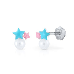 Pendientes Happy Pearl Estrella Doble