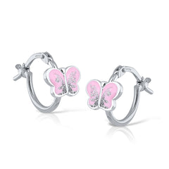 Mini aritos Esmalte mariposa glitter