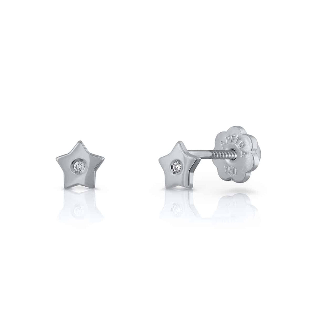 Golden Tiny Collection Diamond Earrings - Star