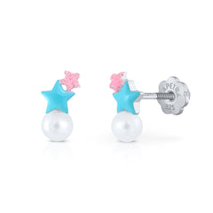 Pendientes Happy Pearl Estrella Doble