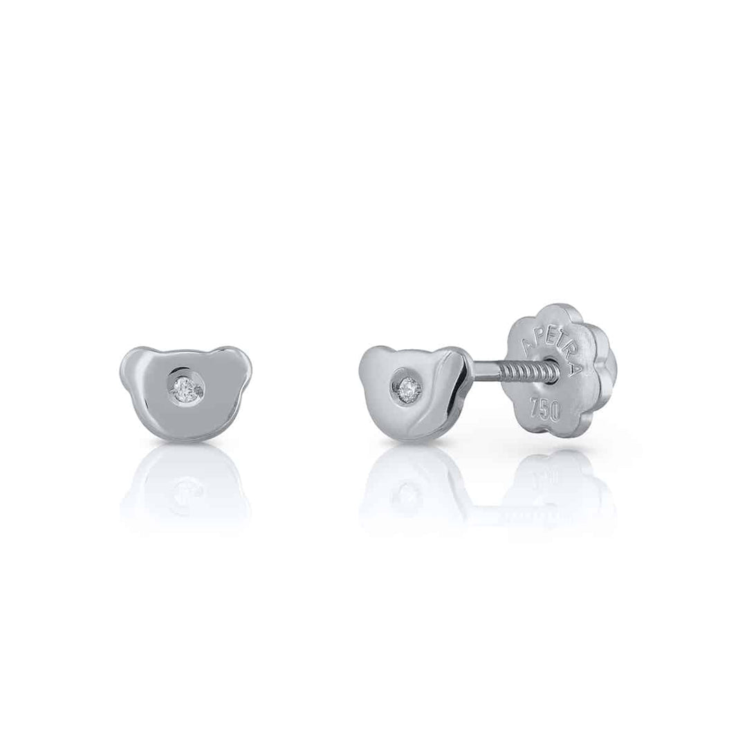Golden Tiny Collection Diamond Earrings - Bear