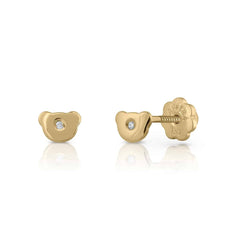 Pendientes oro diamante Tiny oso