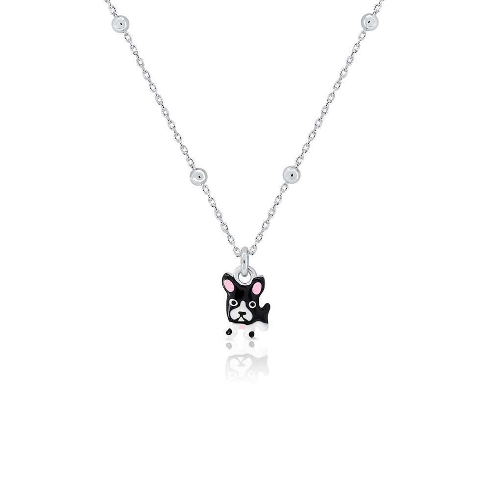 Bulldog Enamel Necklace