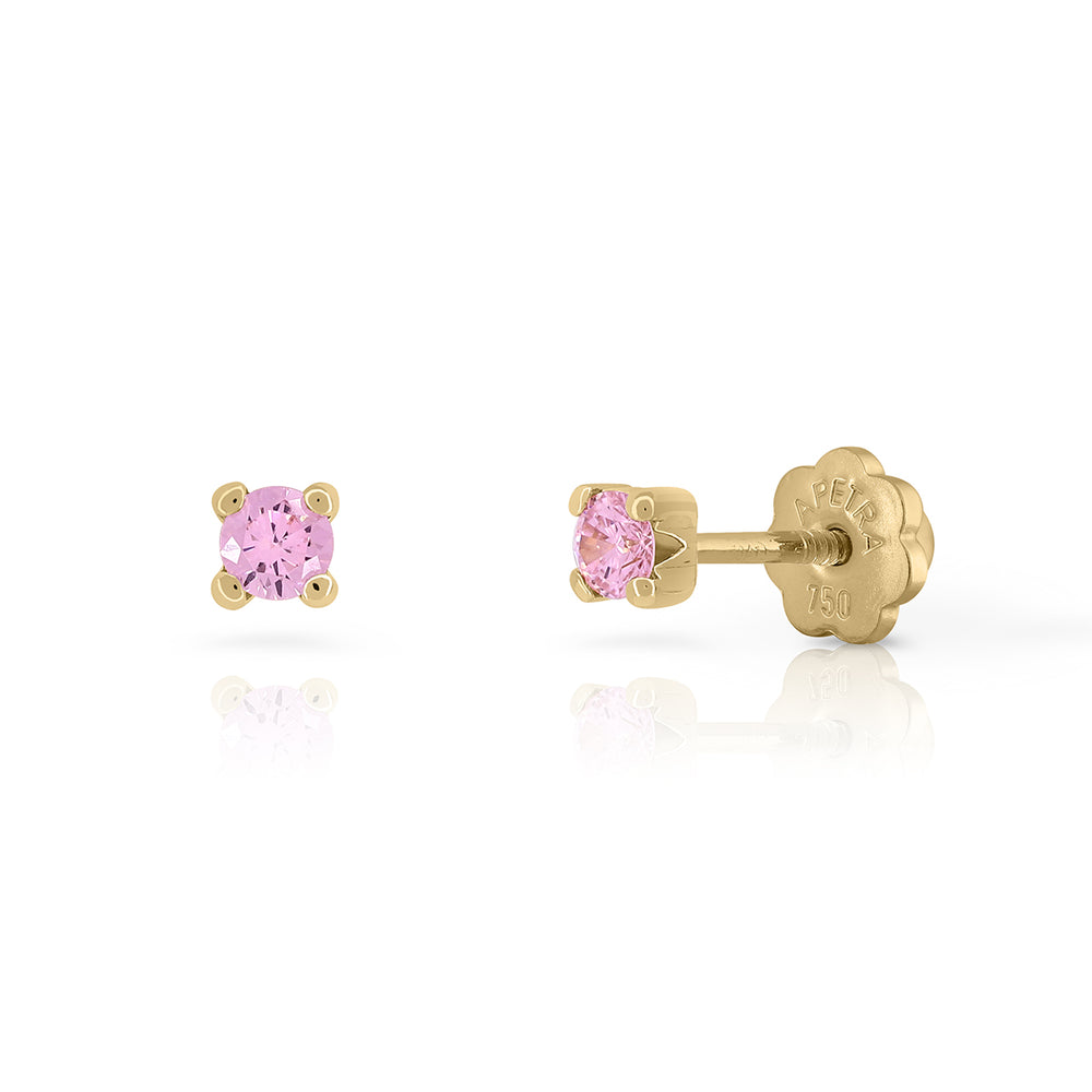 Pendientes oro 9k Brilli Brilli 4 Garras 3mm