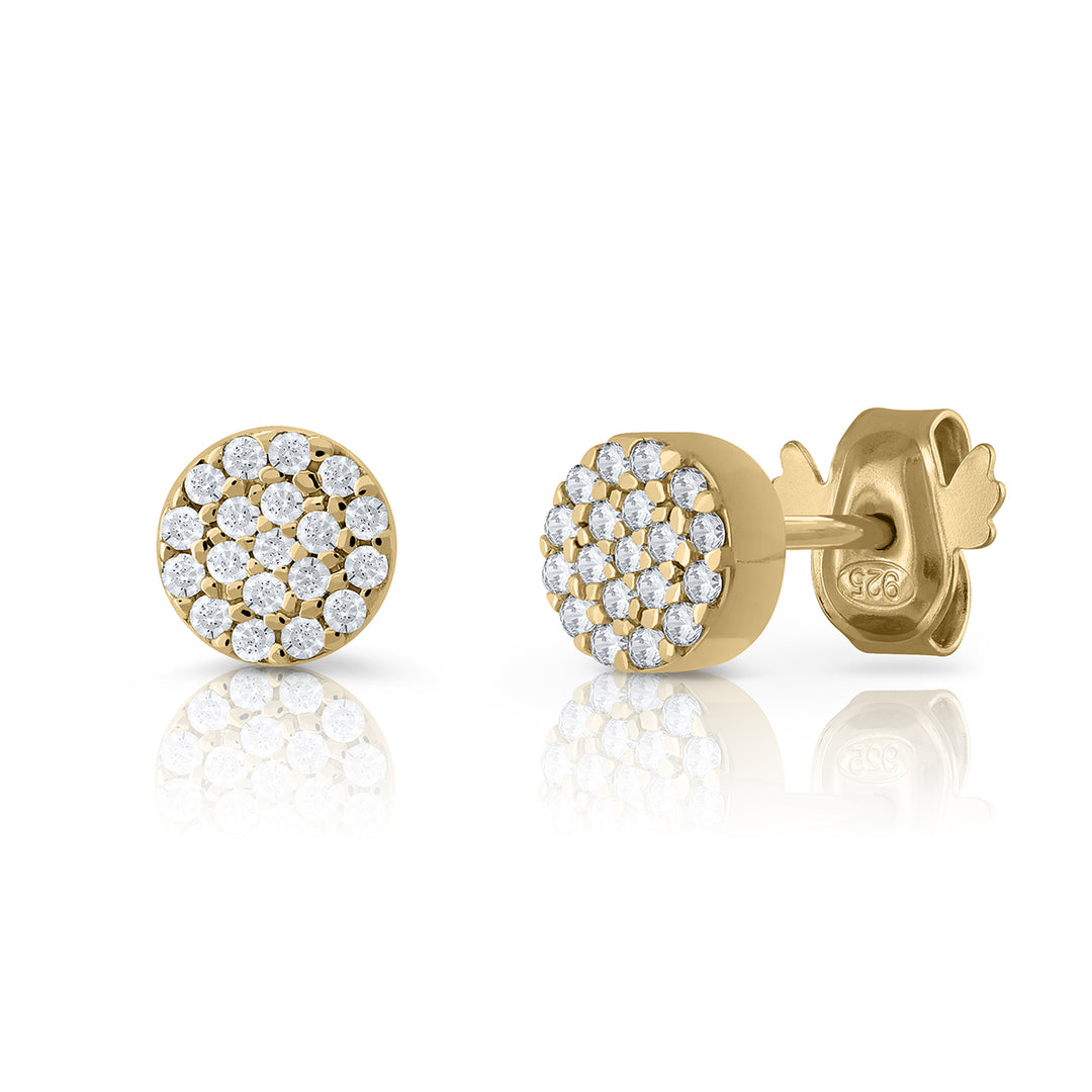 Pendientes Presión Pavé Circonitas dorado