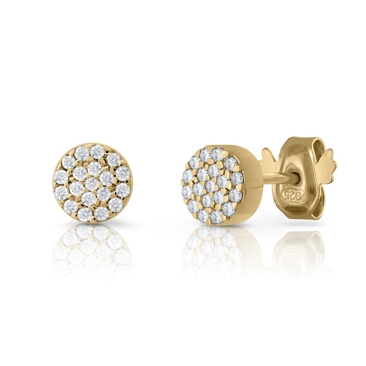 Pendientes Presión Pavé Circonitas dorado