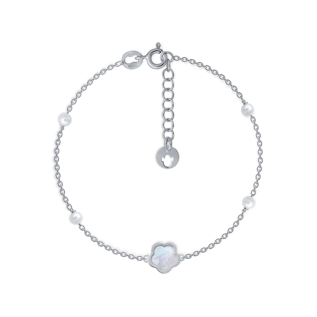Pulsera Colección Teen Pearls - Flor blanco