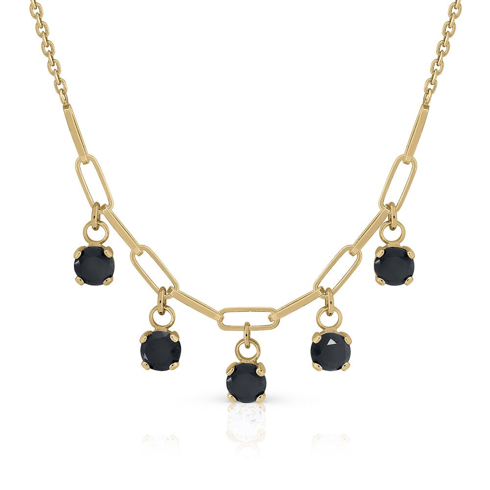 Lotus stone tambourine necklace