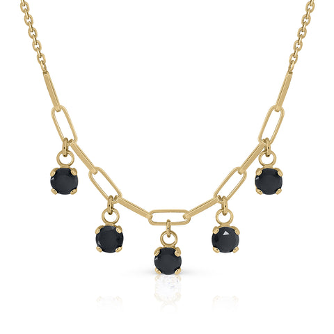 Lotus stone tambourine necklace