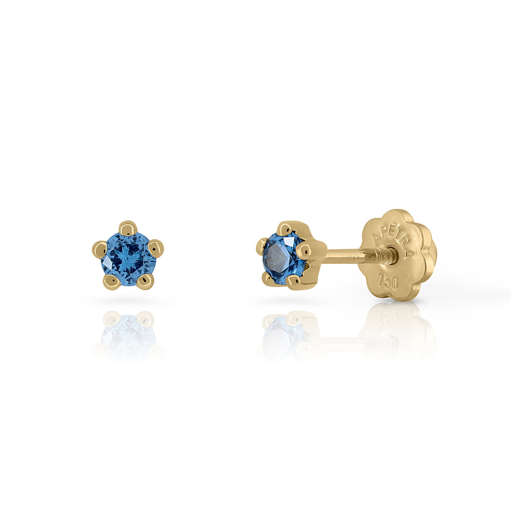 Pendientes oro 9k Brilli Brilli 5 Garras 3mm