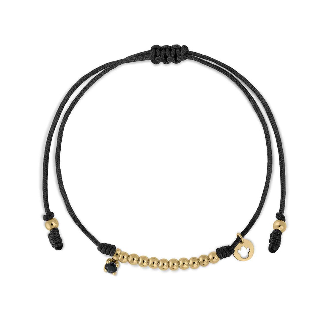 Pulsera Macramé Bolas Oro Con Topacio