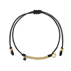 Pulsera Oro Macramé bolitas topacio