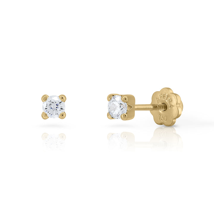 Pendientes oro Brilli Brilli 4 Garras 3,5mm