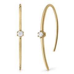 Pendientes gancho dorado garra circonita