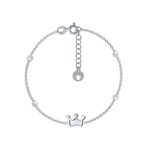 Crystal Pearls Crown Bracelet