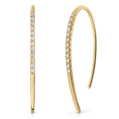 Gold hook earrings with zircons