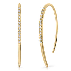 Pendientes gancho dorado circonitas