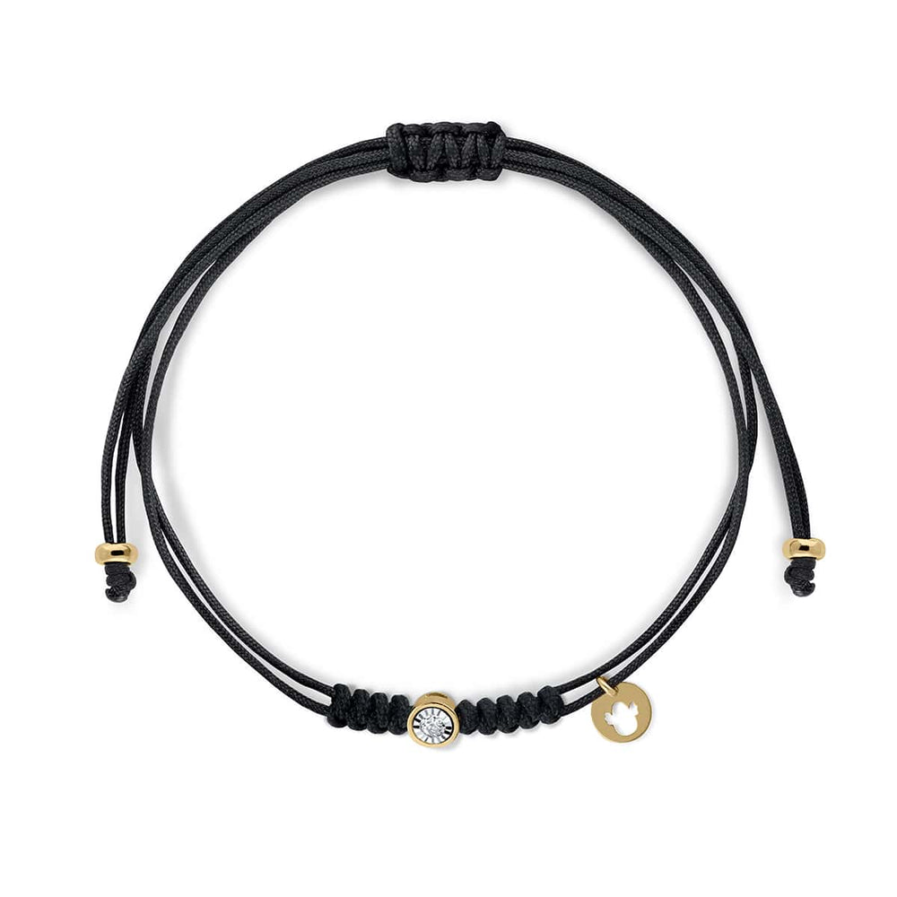 Pulsera Oro diamante Macramé punto de ilusión