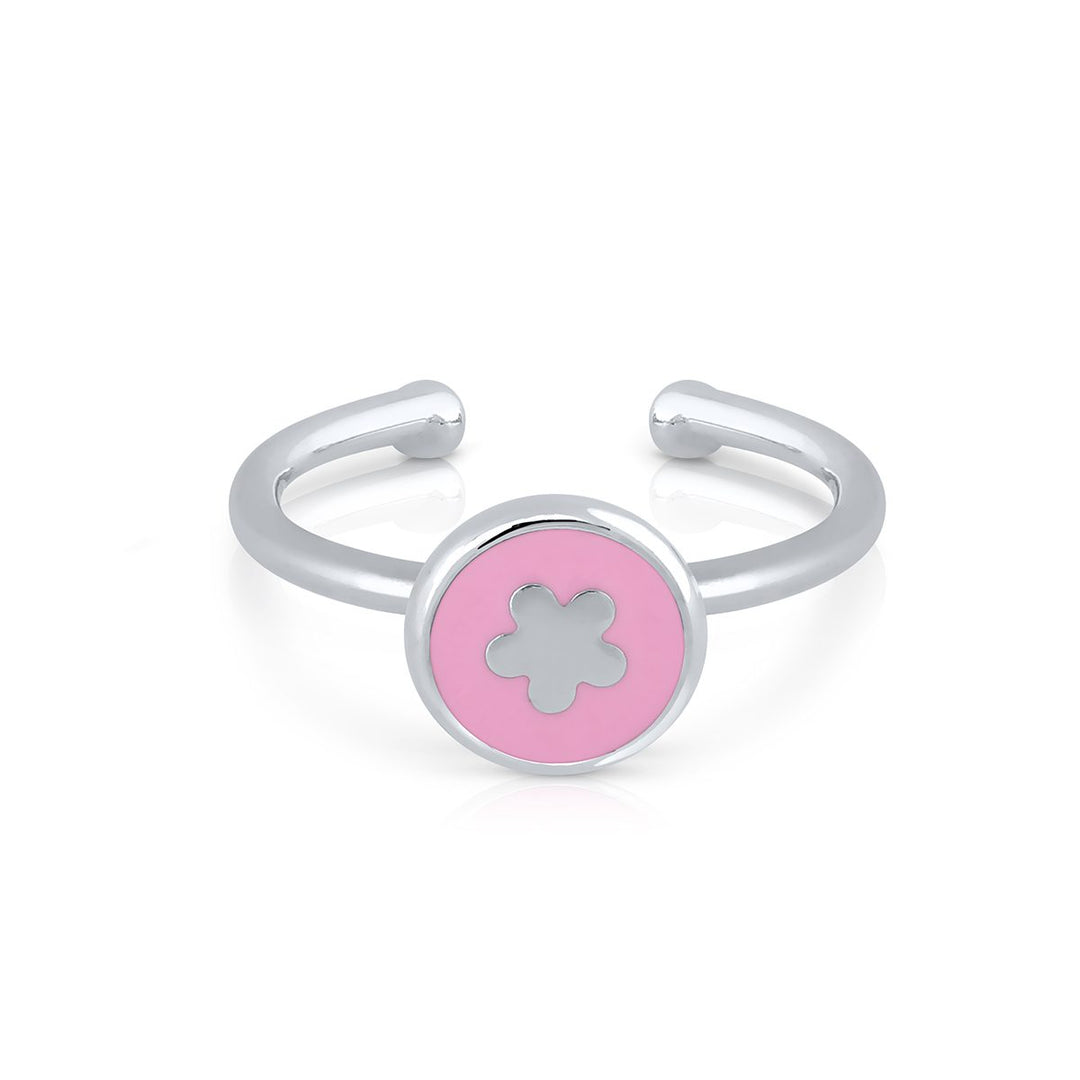 Anillo Mini Mary Esmalte - Flor Rosa