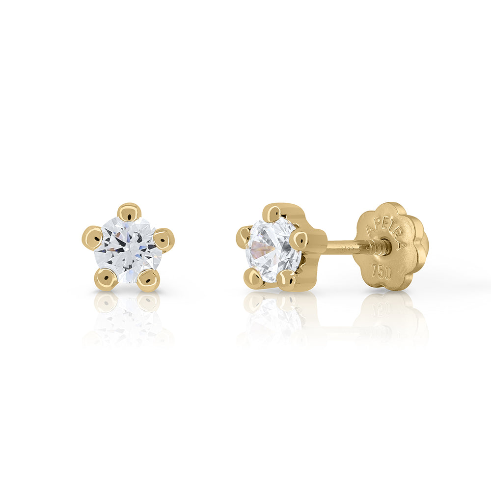 Pendientes oro 9k Brilli Brilli 5 Garras 4mm