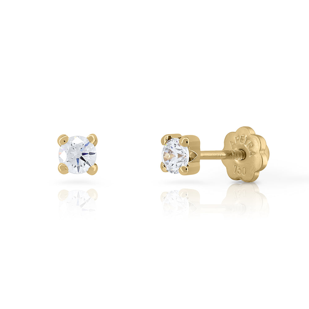 Pendientes oro 9k Brilli Brilli 4 Garras 4mm