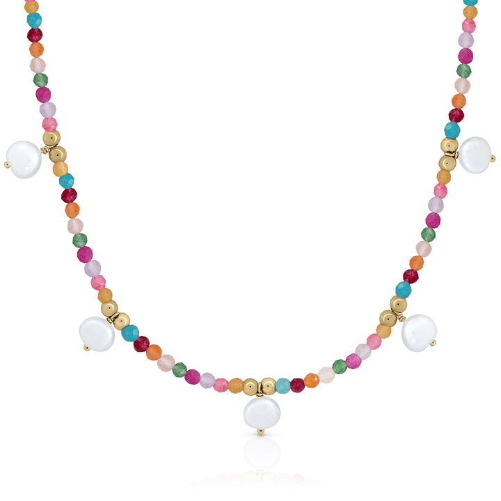 Collar oro Sprinkles con perlas pandereta