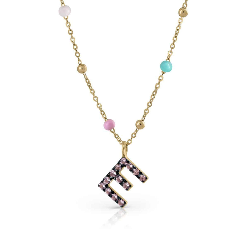 Golden "Bolitas de Anís" Collection Necklace - Topaz Initial