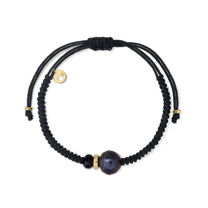 Pulsera Macrame Oro Negro Onix Coleccion Chimo