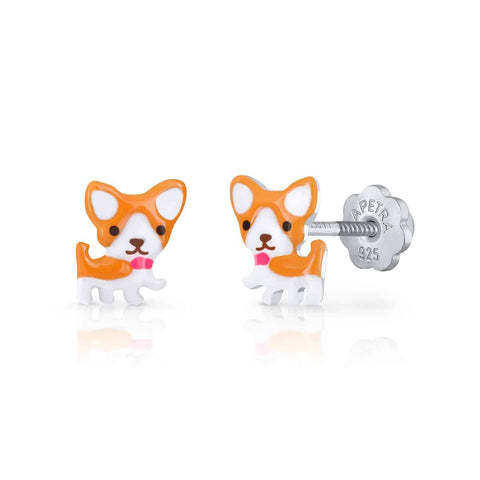 Chihuahua Pía Enamel Earrings