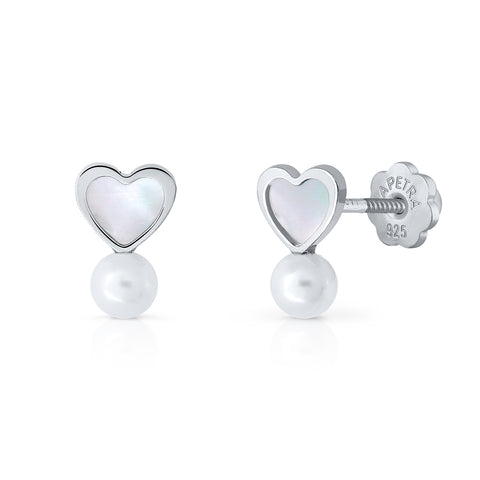Crystal Pearl Collection Earrings Heart