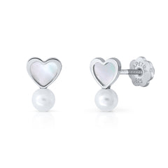 Pendientes Cristal pearl corazón