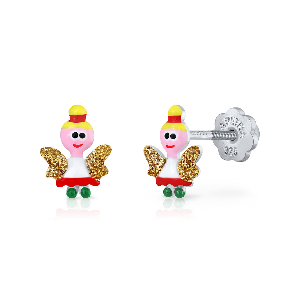 Xmas Fairy Enamel Earrings