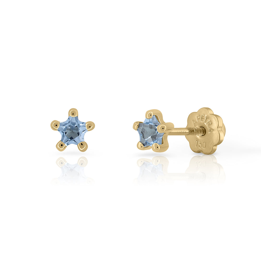 9k Gold Sparkling Star Earrings