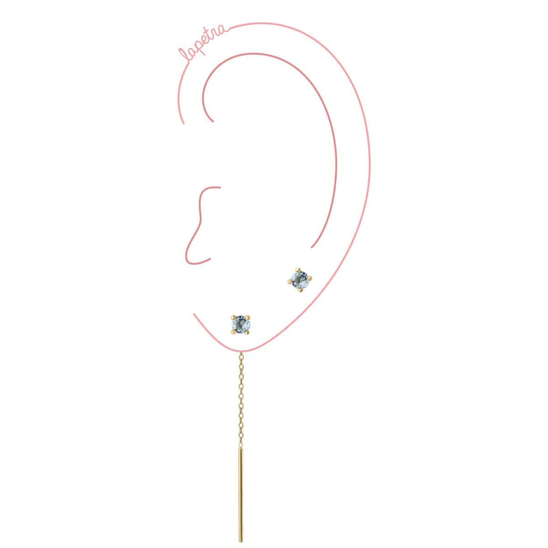 Pendientes oro garra topacio