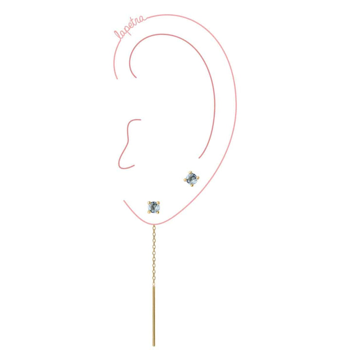 Pendientes oro garra topacio
