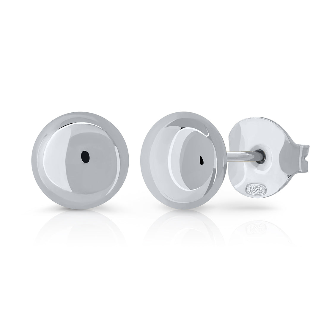 Pendientes Presión Botón brillo plateado