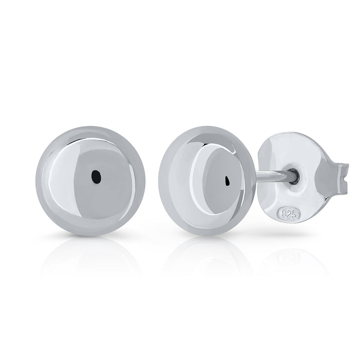 Pendientes Presión Botón brillo plateado