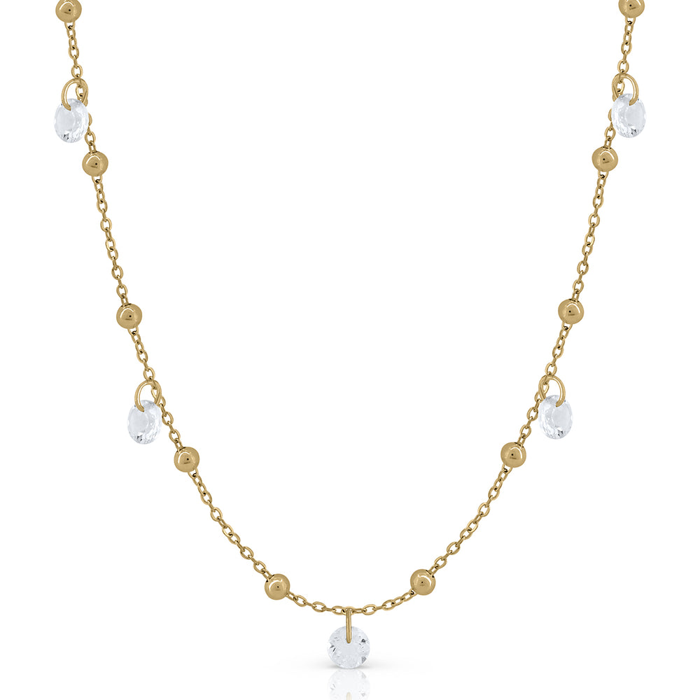 Collar oro topacios pandereta