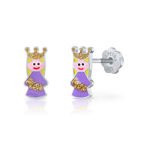 Glitter Princess Enamel Earrings